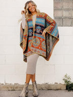 Beautiful Nomad Women's Retro Style Poncho Cape Boho Shawl Wraps - Image 3