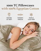 1000 TC Taupe King Pillowcases Set of 2 100% Egyptian Cotton Pillow Cases - Image 5