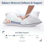JOLLYVOGUE Soft Pillows Queen Size Set of 2, Cooling and Firm Pillows with Oeko-Tex Certified Down Alternative Filling for Side, Back, and Stomach Sleepers, Hotel Collection - Image 4