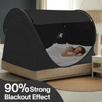 Alvantor Privacy Pop Up Bed Tent for Twin Bed, Easy Setup Blackout and Breathable Mesh Bed Canopy Lightweight Portable Sleep Pod with Carry Bag Dream Tent for Indoor Outdoor Use- Twin/Black - Image 2
