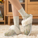Fuzzy Slippers for Women Washable Cotton Slippers with Crew Socks - Image 2