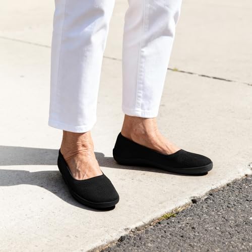 DREAM PAIRS Womens Ballet Wide Toe Arch Support Knit Flats - Image 2