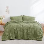 Seersucker Sage Green Queen Comforter Set, 7-Piece Bed in a Bag - Image 2
