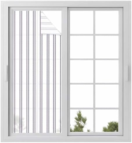 Window Privacy Film Frosted, Purple Stripes Static Cling Door Window Covering, Farmhouse Lines Modern Geometric Minimalist UV Blocking Windows Film for Office, Hotel, Bedroom, 29.5 x 78.7 Inches by Unknown