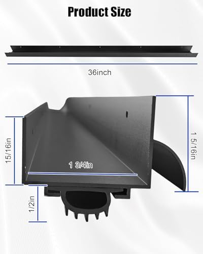 1 Pcs 1-3/4" x 36" U Shaped Aluminum Door Sweep for Exterior Doors, Black - Image 2
