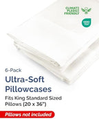 King Standard Pillow Cases - 6 Pack Pillowcases, 20" x 36" - Antique White - Image 2