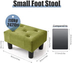 BRIAN & DANY Small Foot Stool, Velvet Foot Stools with Legs, Stable Small Footstool for Living Room, Olive Green - Image 3