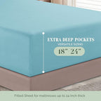 Elegant Comfort 1500 Premium Quality 6-Piece Bed Sheet Set - 18-24 Inch Extra Deep Pocket, Smart Storage Pockets, Wrinkle Free Ultra Soft 6PC Extra Deep Pocket Sheets, Full, Aqua - Image 5