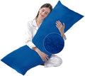 DOWNCOOL Large Body Pillow Insert with Faux Fur Cover - Fluffy Long Bed Pillow for Sleeping - Breathable Full Body Pillow for Adults - 20x54 inch (Blue, with Cover) by DOWNCOOL