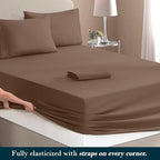 Mocassi King Size 4-Piece Bed Sheet Set - 1800 Premium Hotel Quality Microfiber 18-24 Inches Extra Deep Pocket Fitted Sheet- Luxury Soft, Breathable, Wrinkle, and Fade Resistant, Taupe - Image 4