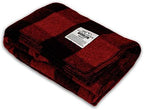 Lodge Twin Blanket - 80% Recycled Wool - Buffalo Plaid - Warm Throw Blanket - Thick - Washable - 65W x 90L - Red and Black Plaid by Minus33MerinoWool