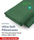 King Standard Pillow Cases - 6 Pack Pillowcases, 20" x 36" - Emerald Green - Image 2