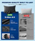 Ultra-Chill Cooling Pillowcase Set of 2 for Hot Sleepers, Softer Than Silk Pillow Cases for Protecting Hair & Skin, Breathable Bed Pillow Covers w/Zipper, Gifts for Women Men (Black, Queen) - Image 6
