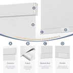 Boolegon Blackout Roller Shades for Windows, Pure White, 35" W x 64" H - Image 3