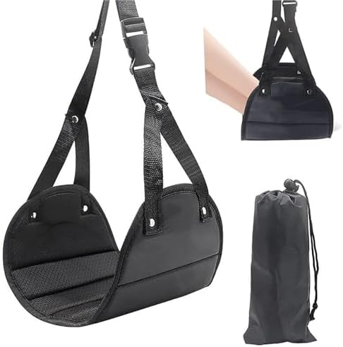Foot Hammock for Plane Travel 8PCS Adjustable Plane Foot Rest - Portable Hammock, Long Flight Use(Black) - Image 2