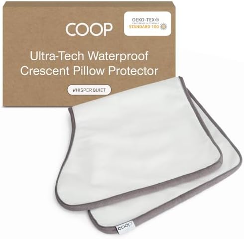 Coop Home Goods Ultra-Tech Waterproof Crescent Pillow Protector – Zippered Covers for Crescent Pillows, King Size, Oeko-Tex Certified, Breathable, Machine Washable by CoopSleepGoods
