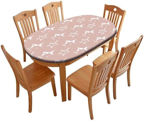 Tablecloths Oval, Plaid Pattern Printed on Elasticated Table Cover, for Business & Events Birthday Parties, Fits for 60" x 84" Oval Tables by tablecovertablecloth