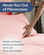 Queen Pillow Cases - 6 Pack Soft Pillowcase Covers - 20" x 30" (Baby Pink) - Image 5