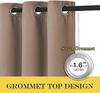 NICETOWN Patio Blind Blackout Curtain Panels - Extra Wide Curtains, Sliding Door Insulated Drape, Soundproof Room Divider Curtains (Cappuccino, 100 x 95 Inch/ 100"W x 95"L) - Image 2