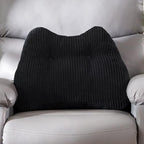 Lumbar Support Pillow for Recliner Chair/Accent Chair/Couch/Office Chair, Tufted Corduroy Back Support Cushion for Elderly, M-Shaped Recliner Cushions for Back Rest, Pain Relief, Reading, Black by HIGOGOGO