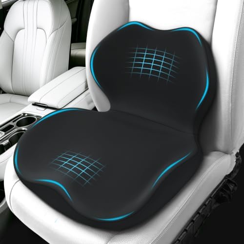 Memory Foam Car Seat Cushion with Lumbar Support Pillow,Driver Seat Cushion by CHOCMONS