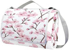 Mnsruu Picnic Blanket Waterproof Foldable, Floral Cherry Blossoms and Branches Pink Large Outdoor Picnic Blanket Beach Blankets Camping Blanket Travel Mat, Shoulder Strap Tote, Rectangle 57x59in - Image 5