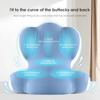 FLORICH Memory Foam Truck Seat Cushion,Car Seat Cushion and Lumbar Support Pillow for Office Chair, Ergonomic Back Support & Sciatica Relief for Long Drives(Blue) - Image 6