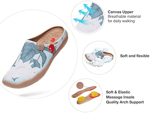 UIN Slipper Woman Travel Art Painted Shoes Wide Toe Casual Home Slip On Mules Malaga - Image 5
