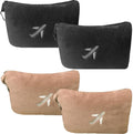 BlueHills Mini 2 Pack Travel Blanket Pillows Set of two Airplane Traveling Essentials Flight Throws in Bag Compact Large Plane Accessories – Black and Beige by BlueHills