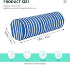 Bolster Pillow Yoga Bedding Essentials Round Neck Roll Pillow Round Pillow Forms Cylinder Pillows Couch Neckroll Pillows for Bed Deepskyblue Stripe - Image 3