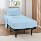 ARlinen 4 PCs Cot Sheets Sets 32" X 75", Egyptian Cotton Fitted Mattress Fits Upto 4"-8" Deep Perfect for Narrow Twin/RV Bunk/Guest Bed Replacement/Camping, Light Blue by ARlinen