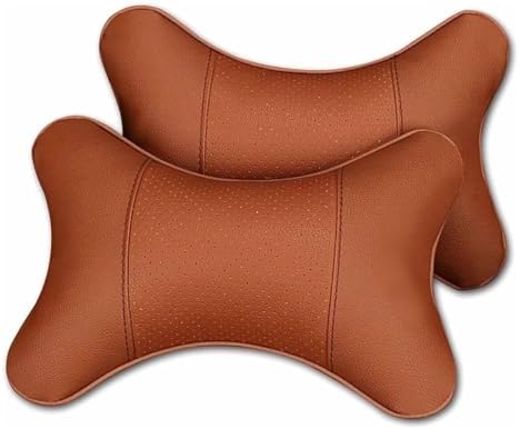 2 Pack Car Neck Pillow for Ford Ranger 2005-2009, PU Leather Breathable Neck Support, Car Headrest for Most Cars, Soft Head Cushion for Driving, Travel, Home and Office, Orange by Unknown