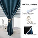 AJAZZ 100% Window Blinds Blackout Portable Blackout Curtains Adhesive Curtains for Living Room No Drilling (Navy Blue, 47" W x 72" L 1 Panel) - Image 2
