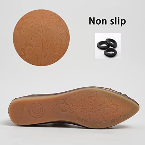 Women's Ballet Flat Shoes - Cute Rhinestones Bow Wedding Flats Slip on Flats for Women Comfort - Image 5