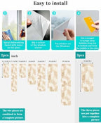 Window Privacy Film Frosted, Brown Botanical Static Cling Door Window Covering, Summer Palm Leaves Foliage Tropical UV Blocking Windows Film for Office, Hotel, Bedroom, 29.5 x 78.7 Inches - Image 4