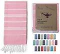 Turkish Beach Towel 100% Organic Cotton Extra Large Oversized (39 x 71 Inches) Quick Dry Sand Free Light Weight Prewashed for Bath Beach Gym Yoga Travel Towel Blanket (Pink Lemonade) by MYSTICIMPORTS