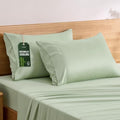 TOSMO Luxury Pillow Case Set of 2 - Cooling Viscose Derived from Bamboo, Oeko-TEX, Breathabl Silky Soft Pillow Cases with Envelope Closure (Queen, Light Green) by Tosmo