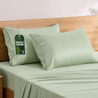 TOSMO Luxury Pillow Case Set of 2 - Cooling Viscose Derived from Bamboo, Oeko-TEX, Breathabl Silky Soft Pillow Cases with Envelope Closure (King / 20x36, Light Green) by Tosmo