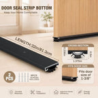 FoldTier 2 Pack Black 32 Inch Door Sweep for Bottom, Door Draft Stopper - Image 2