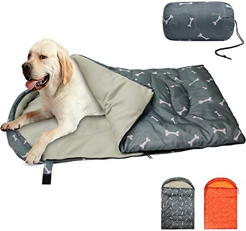 Dog Sleeping Bag Waterproof Warm Packable Dog Bed with Storage Bag for Indoor Outdoor Travel Camping Hiking Backpacking (43''Lx27''W) by KUDESPetHome
