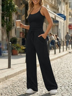 Trendy Queen Womens 2 Piece Lounge Set Summer Camisole Top & Wide Leg Pants - Image 3