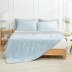 Cozy Bliss Cooling Comforter for Hot Sleepers Queen Size, Gray Blue - Image 2