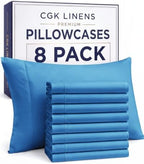 Standard Pillow Cases - 8 Pack Pillowcase Covers - 20" x 26" (Royal Blue) by CGKUnlimited