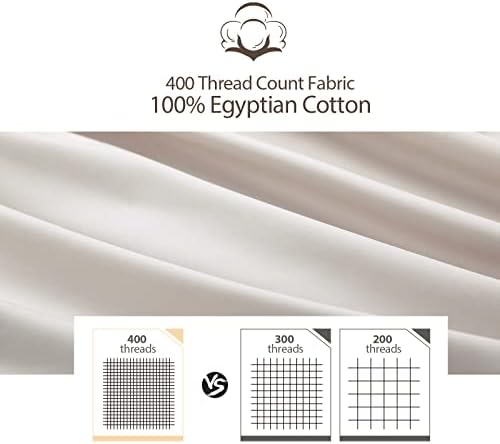 100% Egyptian Cotton King Size Pillow Protectors with Zipper Set of 4 - Image 2