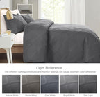 Exclusivo Mezcla 3-Piece Soft California King Size Quilt Bedding Set, Grey - Image 3