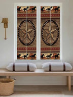 Window Privacy Film Frosted, Texas Star Rustic Reusable Static Cling Window Tints, Farmhouse Western Horse Wood Grain Heat Control Windows Films for Offices, Balcony, 29.5 x 118 Inches - Image 5