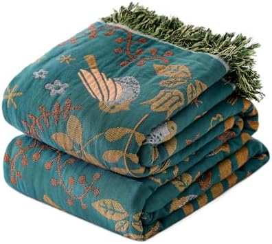 LUTBM King Throw Blanket for Bed, 100% Cotton Boho Soft Fall Blankets by LUTBMFindYourFreeSpiritatHome