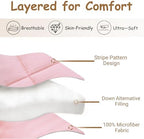 ZPECC Toddler Down Alternative Comforter, 39" x 47", Pink Stripe - Image 3