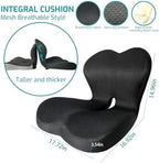 Memory Foam Seat Cushion,Office Chair Cushion with Lumbar Support for Back Pressure Relief, Car Seat Cushion with Adjustable Strap,Sciatica Pad Cushions for Car,Truck, Desk,Gaming Chair - Image 6