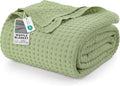 Utopia Bedding 100% Cotton Waffle Blanket Queen Size Sage Green, 90x90 Inch by UTOPIABEDDING